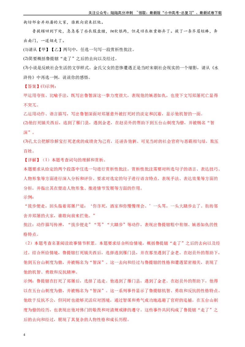 第38讲九年级名著导读梳理（练习）-2024年中考语文一轮复习讲练测（全国通用）（解析版）_02中考总复习（2026版更新中）_01-语文-中考总复习_2024年中考资料_一轮复习