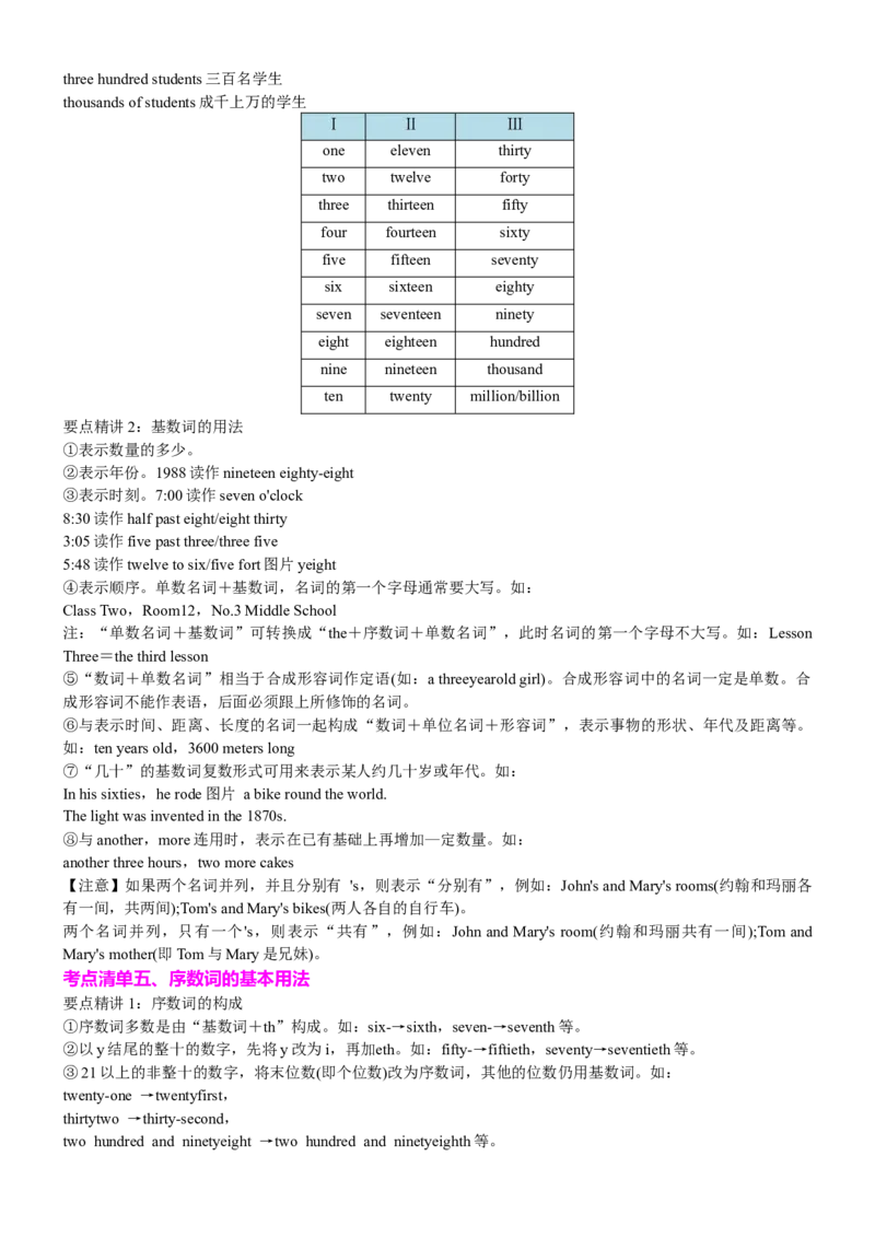 专题20冠词数词十大类十一个要点（讲案）解析版_3.2025英语总复习_2025年新高考资料_一轮复习_2025年高考英语一轮复习知识清单