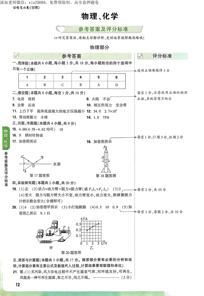 2025甘肃定心卷五科合订答案_00_初中资料合集_万唯2025版万唯中考《定心卷》全国地方版实时更新（已更11省）_2025万唯中考《定心卷》7科（甘肃）
