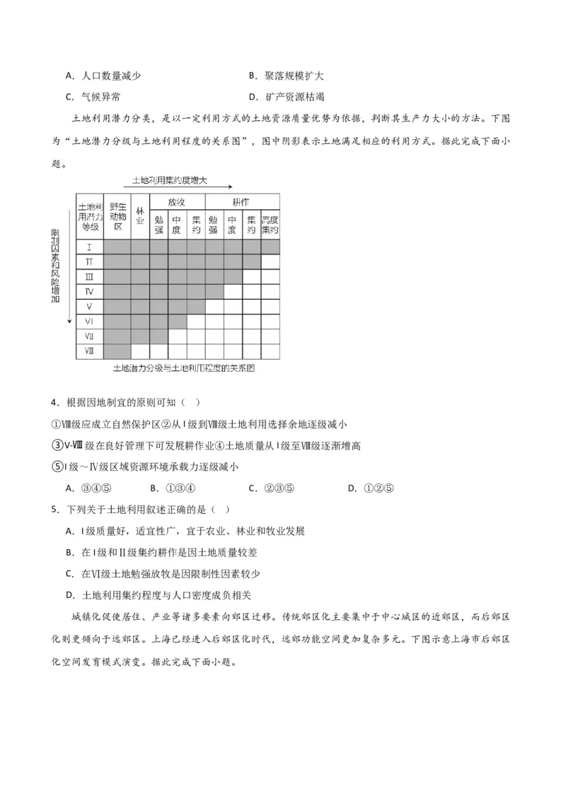 单元提升卷09城市-2024年高考地理一轮复习考点通关卷（新高考通用）（原卷版）_9.2025地理总复习_2024年新高考资料_1.2024一轮复习_2024年高考地理一轮复习考点通关卷（新高考通用）