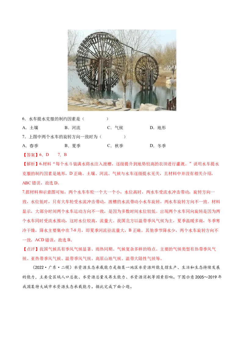 专题06水循环-备战2023年高考地理一轮复习精讲精练（解析版）_9.2025地理总复习_2023年新高考复习资料_一轮复习_备战2023年高考地理一轮复习精讲精练