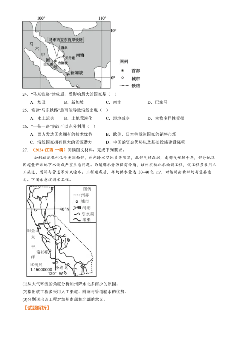 专题20区域合作与协调发展（思维导图4大知识点5个能力拓展）-上好课2025年高考地理一轮复习知识清单[h][46980420]_9.2025地理总复习_2025年新高考资料_一轮复习