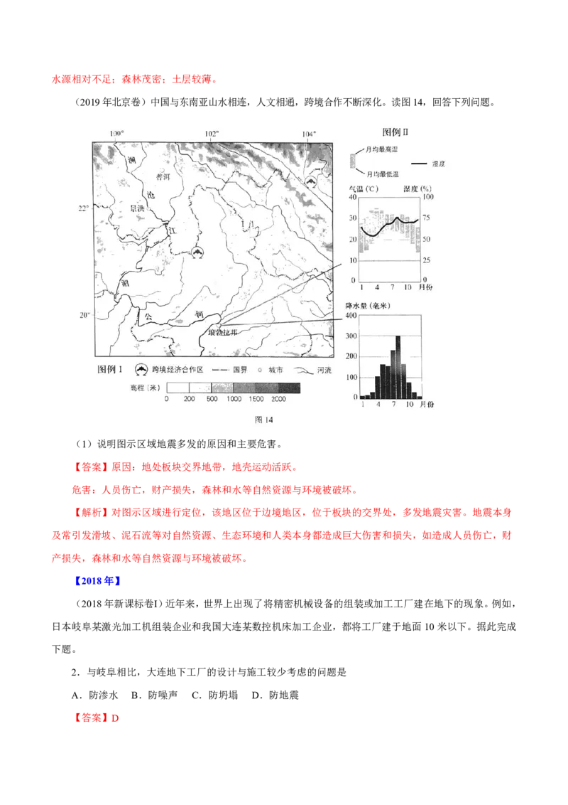 专题07自然环境对人类活动的影响（解析版）_9.2025地理总复习_2023年新高考复习资料_专项复习_十年高考真题地理分项解析_十年高考真题地理分项解析（第7-12专题）