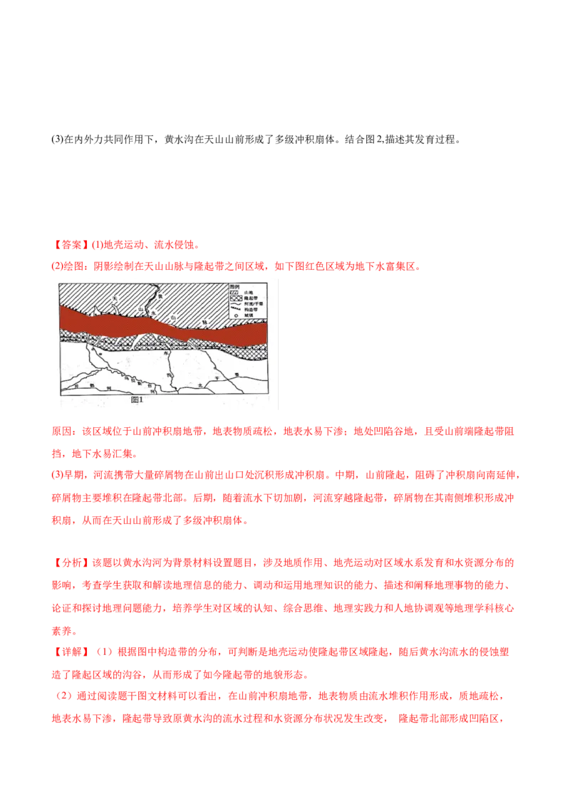 6.2外力作用与地貌-备战2024年高考地理一轮复习微专题微考点专项训练（全国通用）（解析版）_9.2025地理总复习_2024年新高考资料_3.2024专项复习