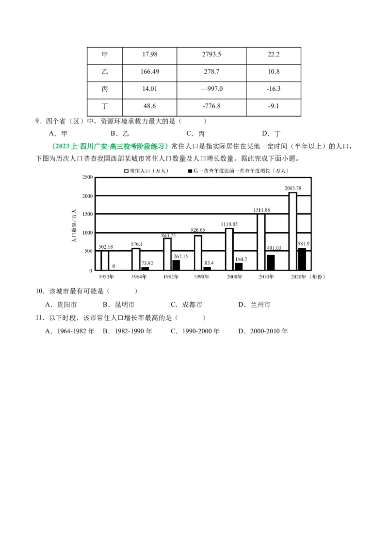 专题04&ldquo;计算类&rdquo;选择题答题技巧-2024年高考地理二轮热点题型归纳与变式演练（新高考通用）（原卷版）_9.2025地理总复习_2024年新高考资料_2.2024二轮复习