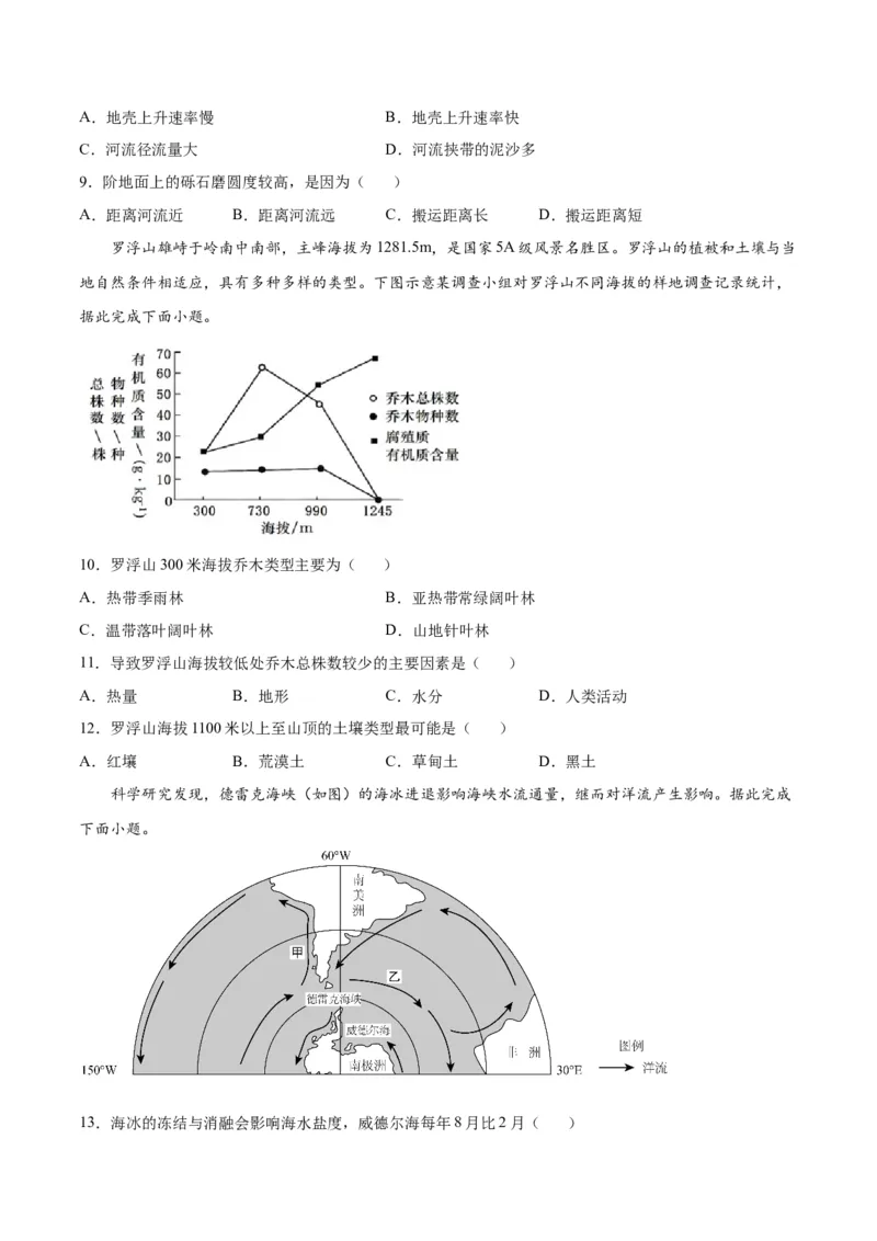 地理-2023年高考押题预测卷01（江苏卷）（考试版）_9.2025地理总复习_2023年新高考复习资料_42023年高考地理押题预测卷