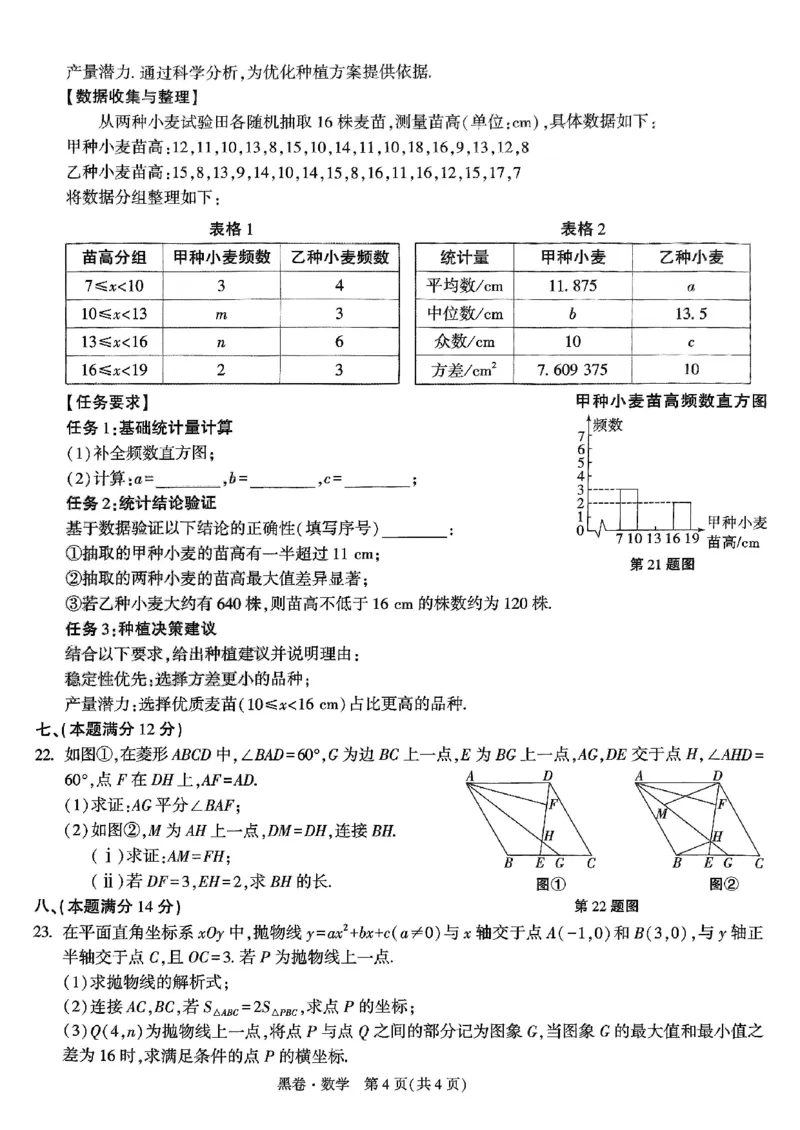 万唯黑卷数学_初中资料合集_2025《万唯中考&bull;黑白卷》多地方版（更30省）_2025《万唯中考&bull;黑白卷》7科全套（安徽）_A4版