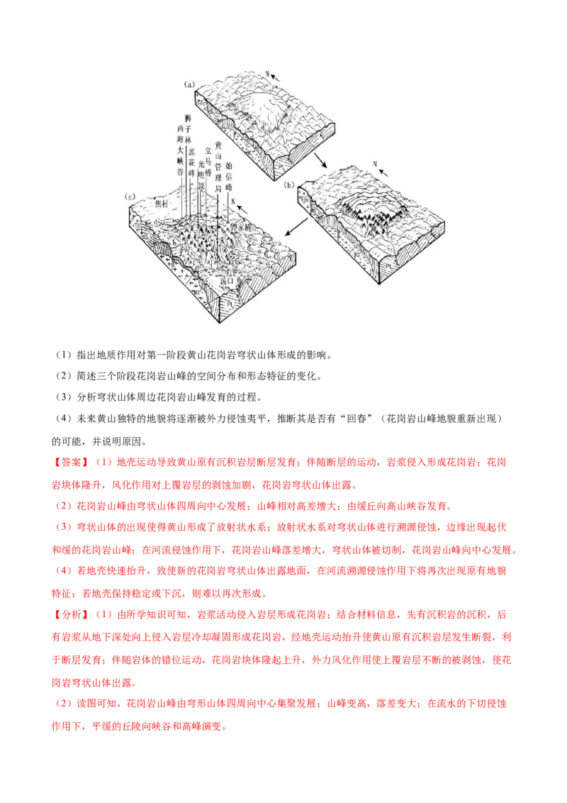 地理微考点：峡谷地貌的形成过程图-备战2023年高考总复习地理微考点狙击与专项突破_9.2025地理总复习_2023年新高考复习资料_专项复习_备战2023年高考地理总复习微考点狙击与专项测练