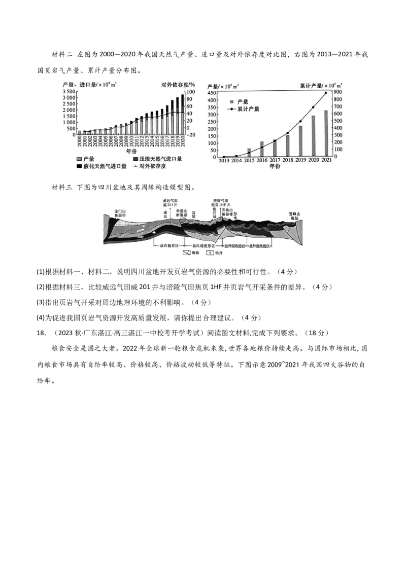 单元提升卷18资源与国家安全-2024年高考地理一轮复习考点通关卷（新高考通用）（原卷版）_9.2025地理总复习_2024年新高考资料_1.2024一轮复习