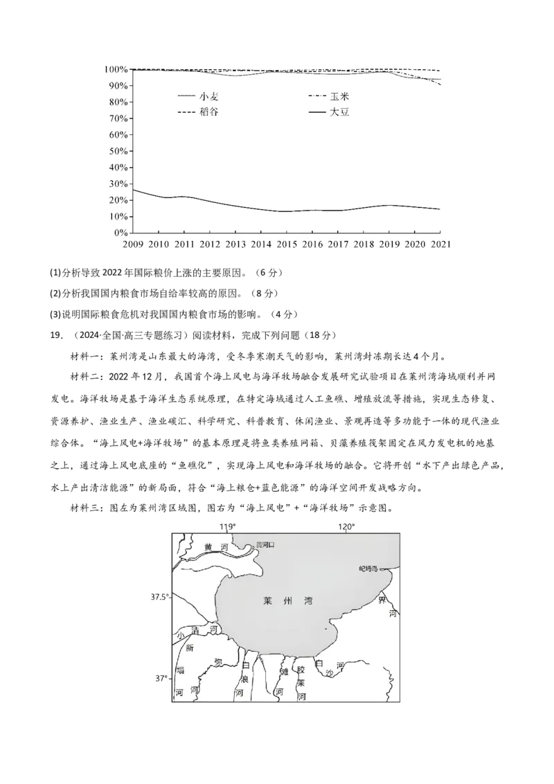单元提升卷18资源与国家安全-2024年高考地理一轮复习考点通关卷（新高考通用）（原卷版）_9.2025地理总复习_2024年新高考资料_1.2024一轮复习