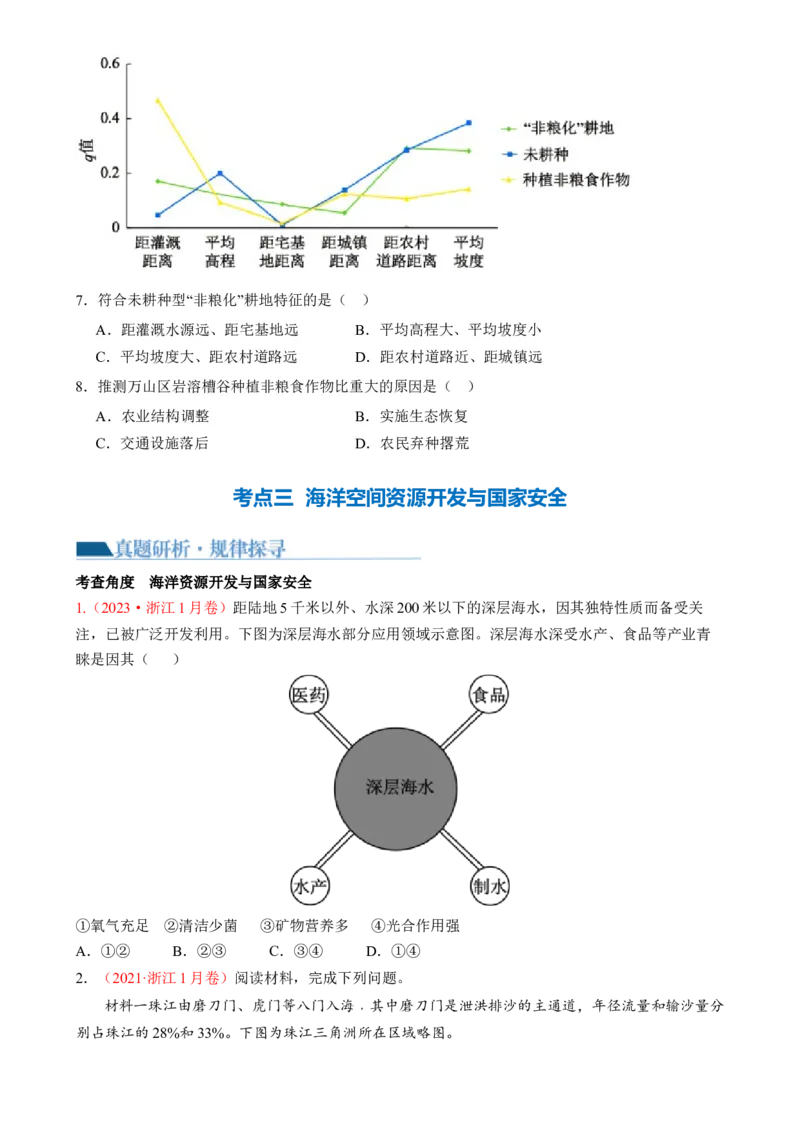 专题12自然资源与国家安全（讲义）（原卷版）_9.2025地理总复习_2024年新高考资料_2.2024二轮复习_2024年高考地理二轮复习讲练测（新教材新高考）