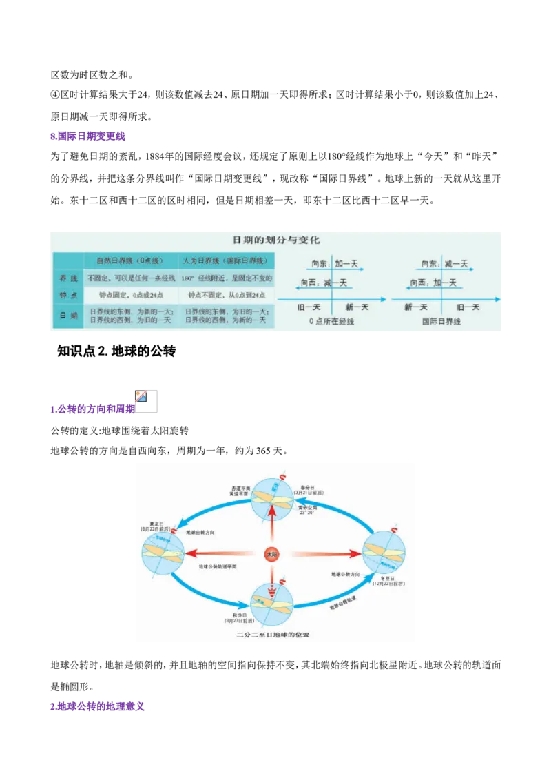 专题04地球的运动-备战2023年高考地理一轮复习精讲精练（原卷版）_9.2025地理总复习_2023年新高考复习资料_一轮复习_备战2023年高考地理一轮复习精讲精练