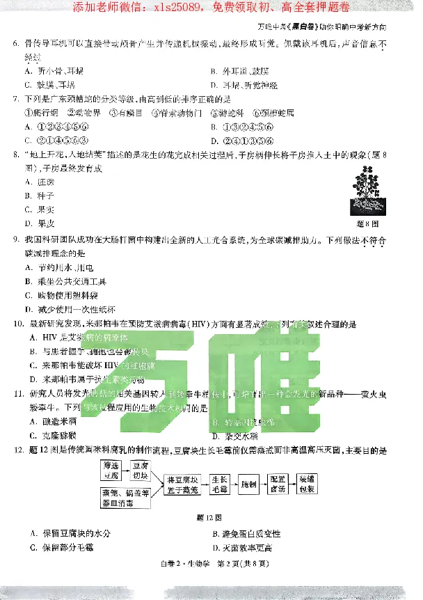 2025《万唯中考&bull;广东黑白卷》生物白卷_初中资料合集_万唯2025万唯中考《黑白卷-地生》多地版本（已更12省）_2025《万唯中考&bull;黑白卷》地生（广东）