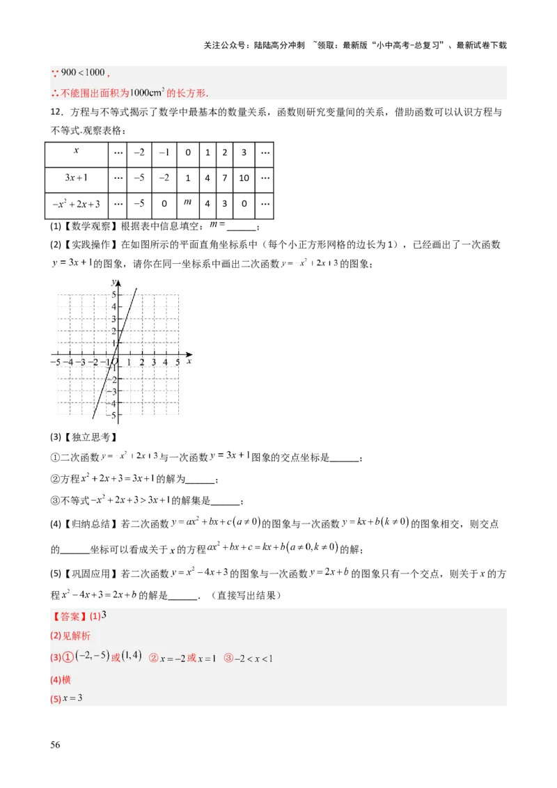 重难点09函数的综合应用题型总结（一次函数的性质与应用、一次函数的性质与应用、二次函数的图象性质应用、二次函数的实际应用）（解析版）_02中考总复习（2026版更新中）