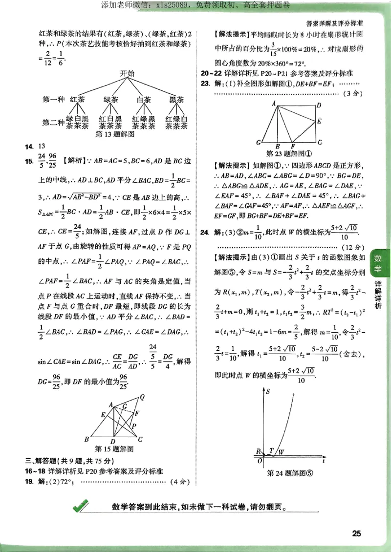 万唯定心卷数学答案_初中资料合集_万唯2025版万唯中考《定心卷》全国地方版实时更新（已更11省）_2025万唯中考《定心卷》7科（湖北）