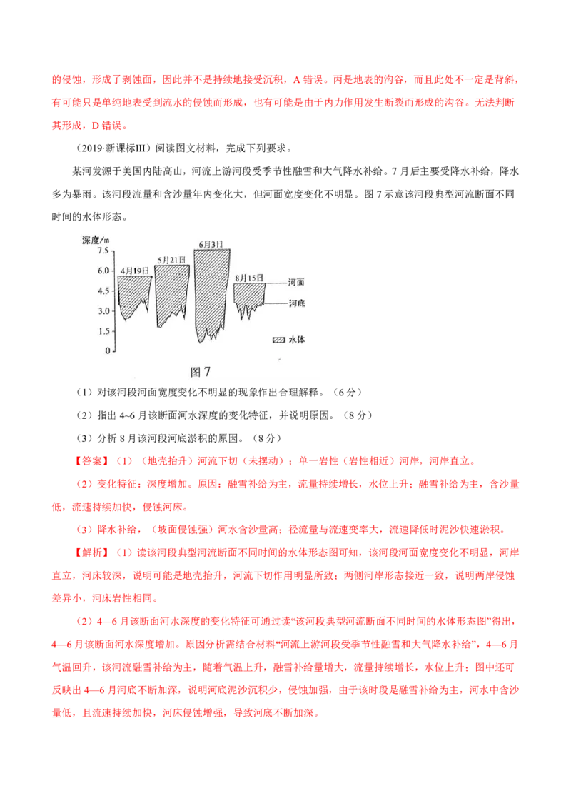专题05地表形态的塑造（解析版）_9.2025地理总复习_2023年新高考复习资料_专项复习_十年高考真题地理分项解析_十年高考真题地理分项解析（第1-6专题）