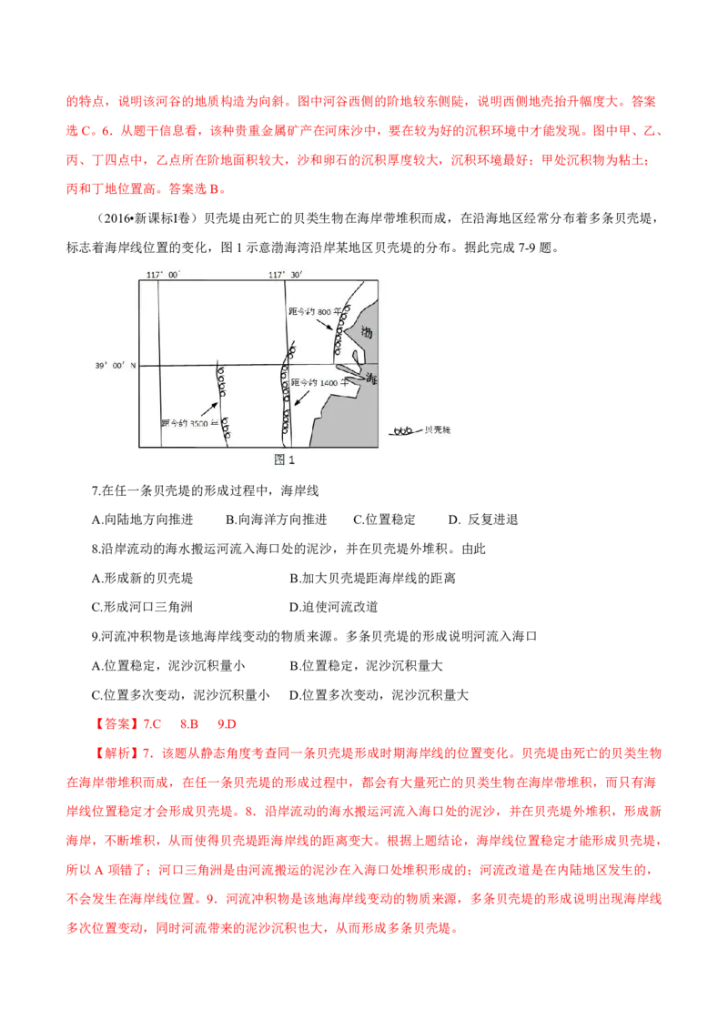 专题05地表形态的塑造（解析版）_9.2025地理总复习_2023年新高考复习资料_专项复习_十年高考真题地理分项解析_十年高考真题地理分项解析（第1-6专题）