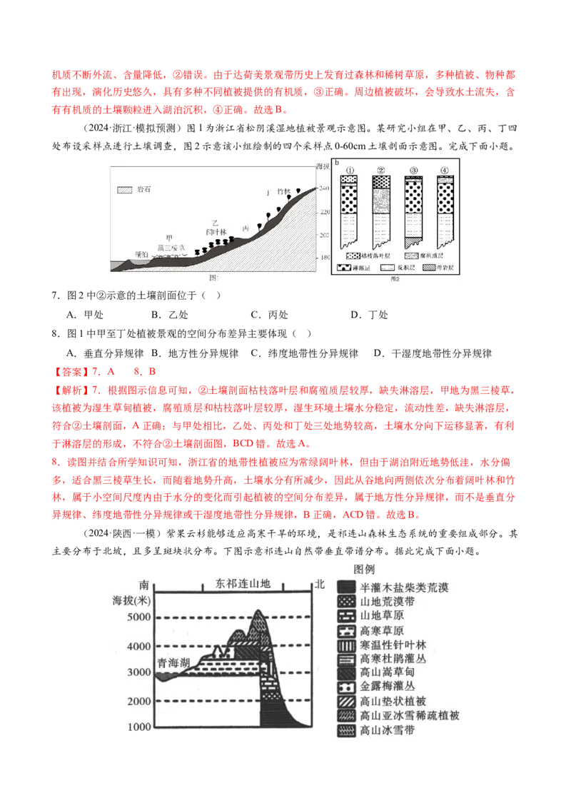 专题六自然地理环境的整体性与差异性（专题测试）（解析版）_9.2025地理总复习_2025年新高考资料_一轮复习_2025年高考地理一轮复习讲练测（新教材新高考）
