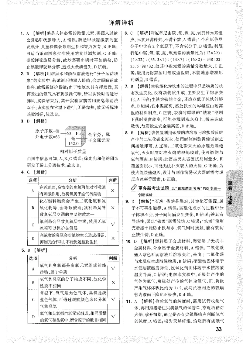 中考黑白卷-答案解析_36-39_初中资料合集_2025《万唯中考&bull;黑白卷》多地方版（更30省）_2025《万唯中考&bull;黑白卷》7科全套（安徽）_黑白卷-分开版_黑白卷-化学