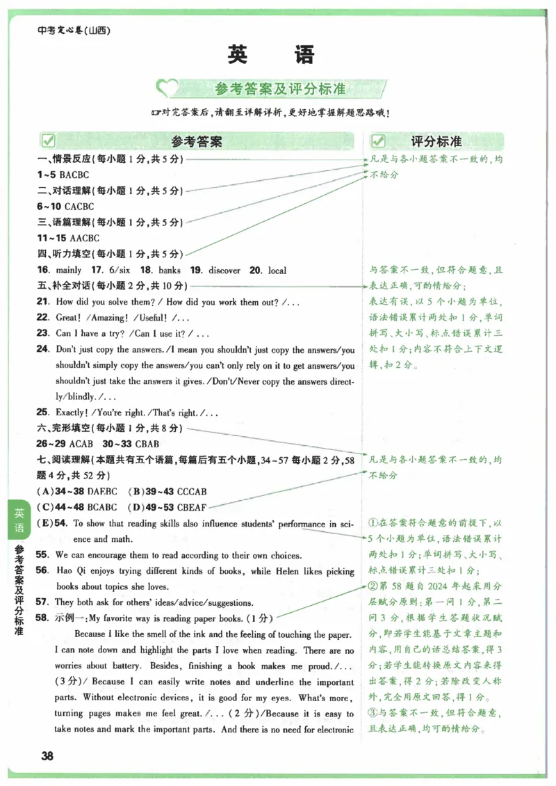2025《万唯中考&bull;山西定心卷》答案_初中资料合集_万唯2025版万唯中考《定心卷》全国地方版实时更新（已更11省）_2025万唯中考《定心卷》7科（山西）