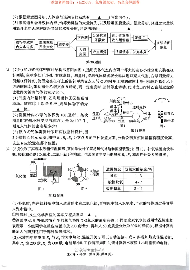 2025《万唯中考&bull;浙江定心卷》科学_初中资料合集_万唯2025版万唯中考《定心卷》全国地方版实时更新（已更11省）_2025万唯中考《定心卷》5科（浙江）