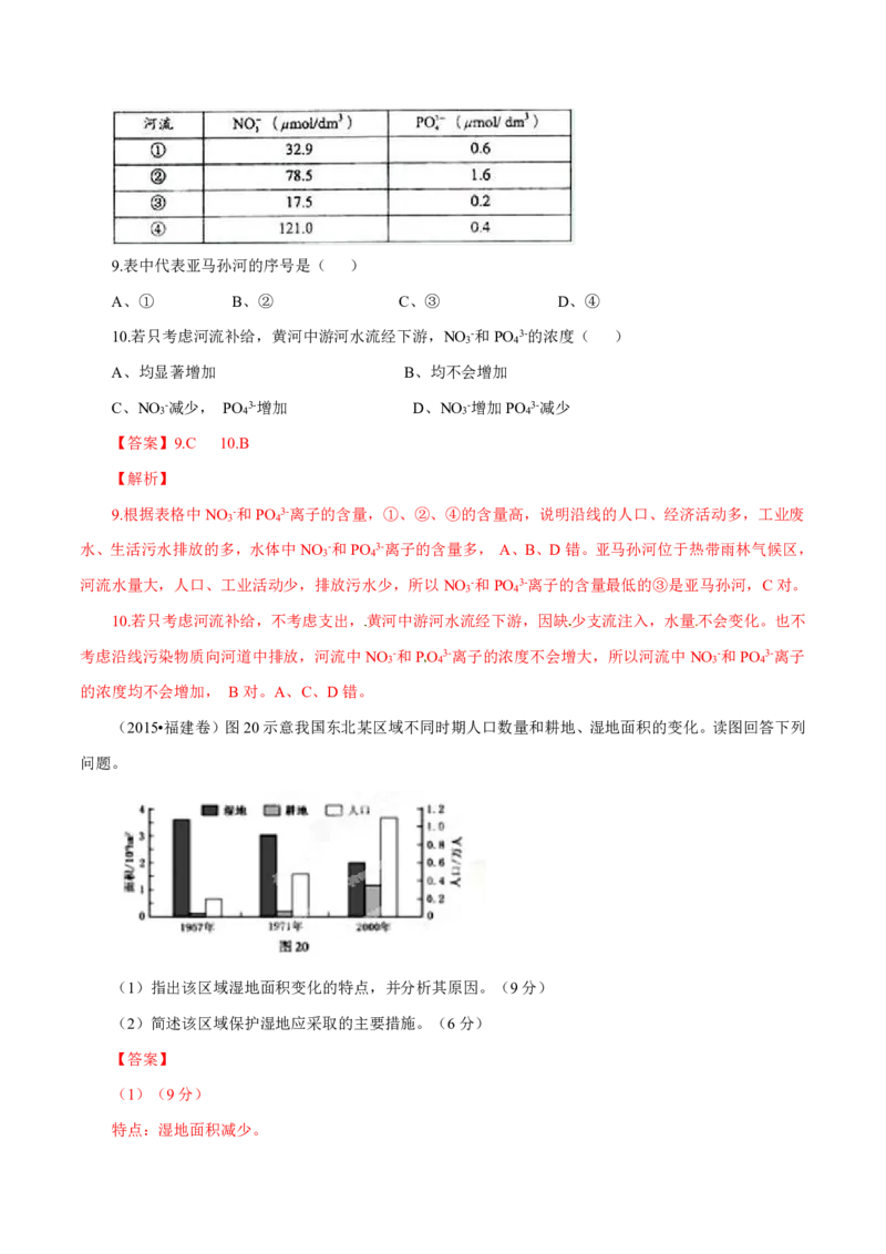 专题17环境保护解析版_9.2025地理总复习_2023年新高考复习资料_专项复习_十年高考真题地理分项解析_十年高考真题地理分项解析（第13-17专题）