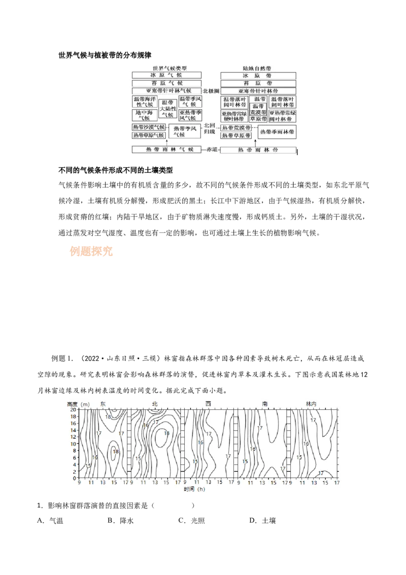 专题09植被与土壤-备战2023年高考地理一轮复习精讲精练（解析版）_9.2025地理总复习_赠品通用版（老高考）复习资料_一轮复习_备战2023年高考地理一轮复习精讲精练