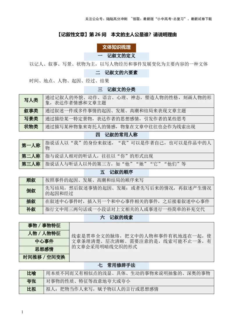 记叙性文章第26问答案版-备战2026中考语文阅读文法剖析演练_02中考总复习（2026版更新中）_01-语文-中考总复习_2026年中考复习（更新中）_备战2026中考语文阅读文法剖析演练