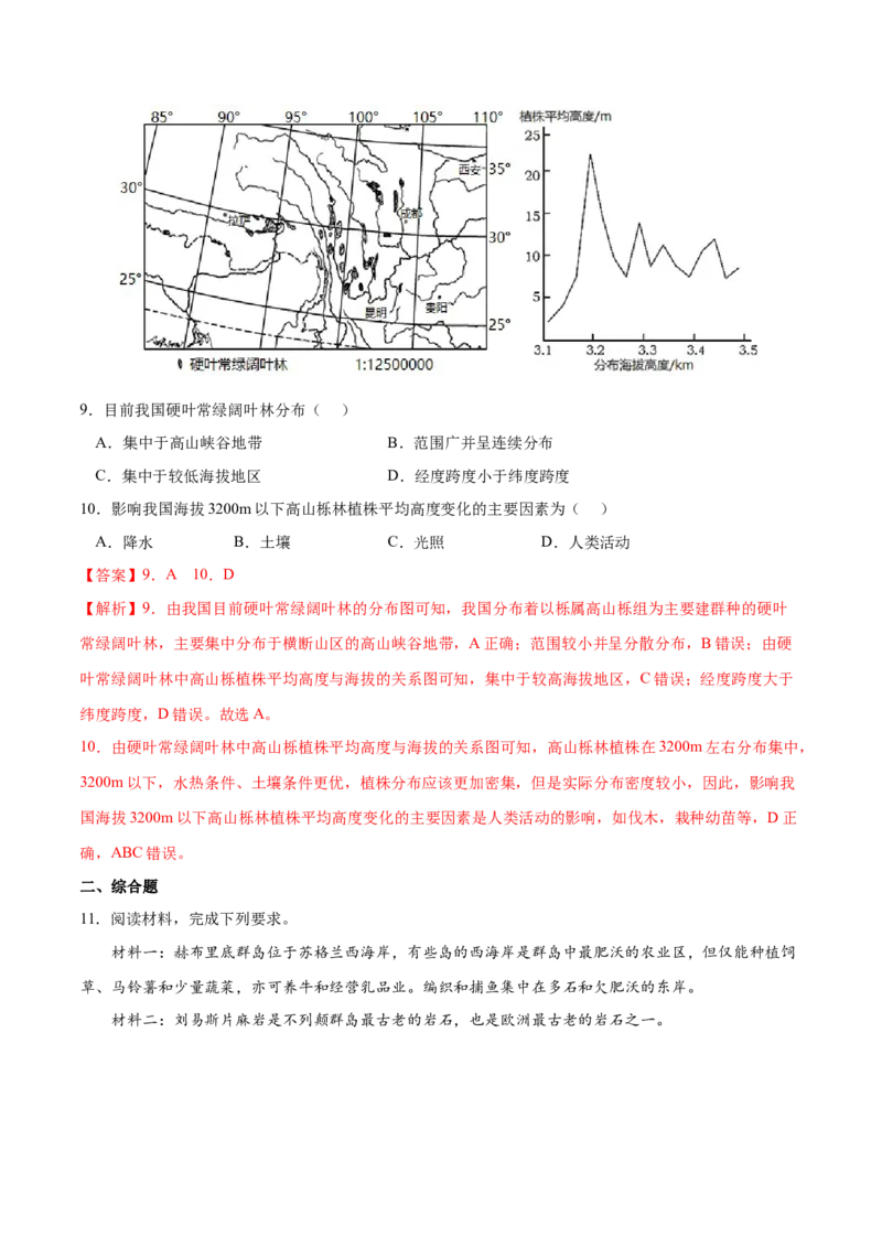地理微考点：地貌植被-备战2023年高考总复习地理微考点狙击与专项突破_9.2025地理总复习_2023年新高考复习资料_专项复习_备战2023年高考地理总复习微考点狙击与专项测练_先导辑
