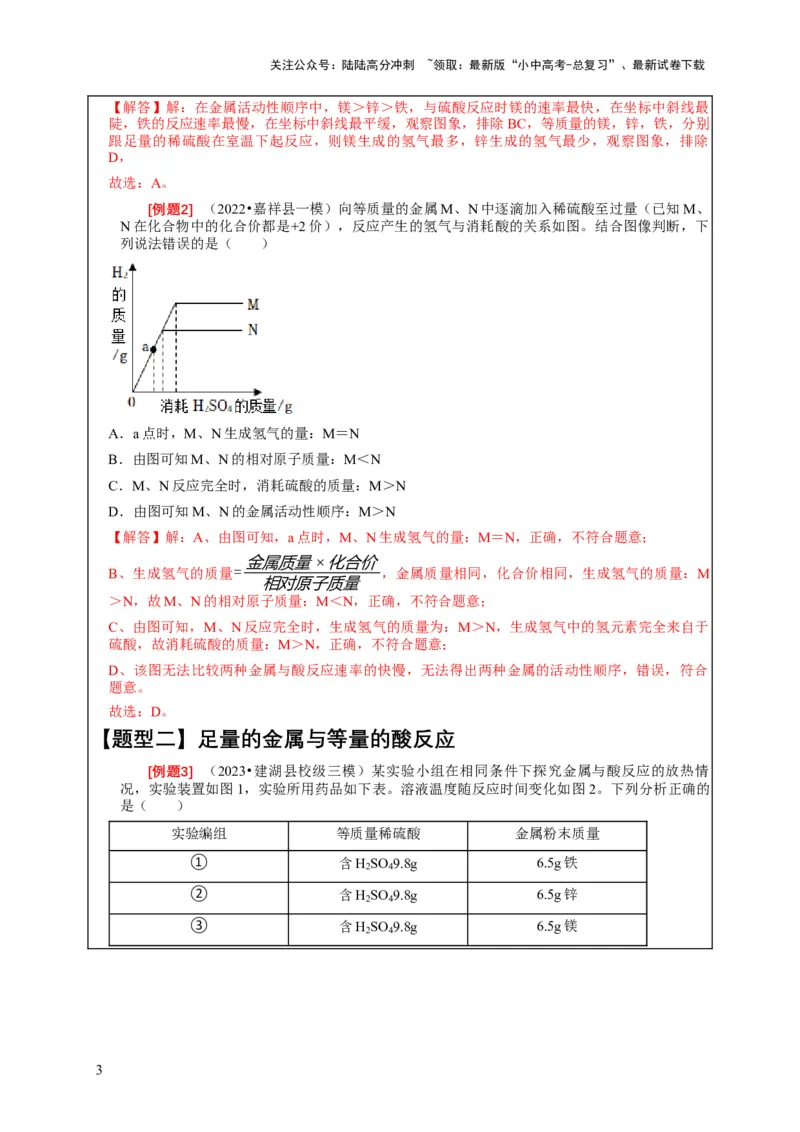 精练05金属活动性顺序的应用（解析版）_02中考总复习（2026版更新中）_05-化学-中考总复习_2024年中考复习资料_二轮复习资料_2024年中考化学二轮题型突破限时精练