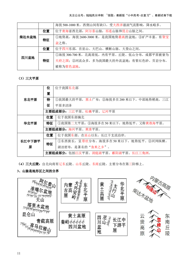 阶段背记06中国地理概况（晨读晚默）（答案版）_02中考总复习（2026版更新中）_09-地理-中考总复习_2024年中考复习资料_一轮复习_❤2024年中考地理一轮复习讲练测（全国通用）_晨读晚默