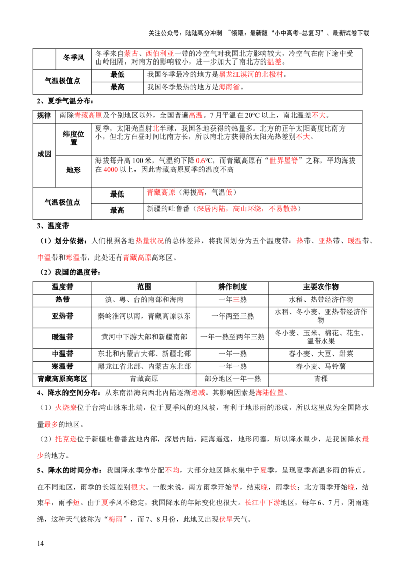 阶段背记06中国地理概况（晨读晚默）（答案版）_02中考总复习（2026版更新中）_09-地理-中考总复习_2024年中考复习资料_一轮复习_❤2024年中考地理一轮复习讲练测（全国通用）_晨读晚默