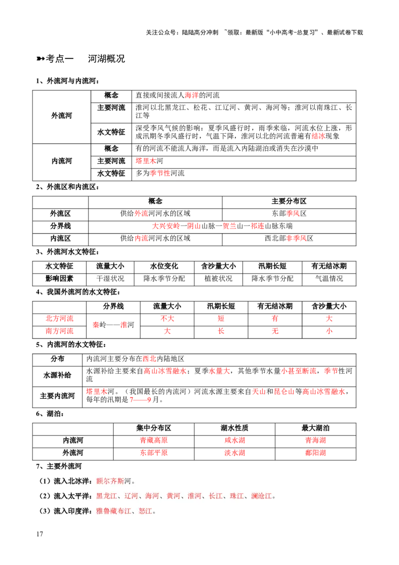 阶段背记06中国地理概况（晨读晚默）（答案版）_02中考总复习（2026版更新中）_09-地理-中考总复习_2024年中考复习资料_一轮复习_❤2024年中考地理一轮复习讲练测（全国通用）_晨读晚默