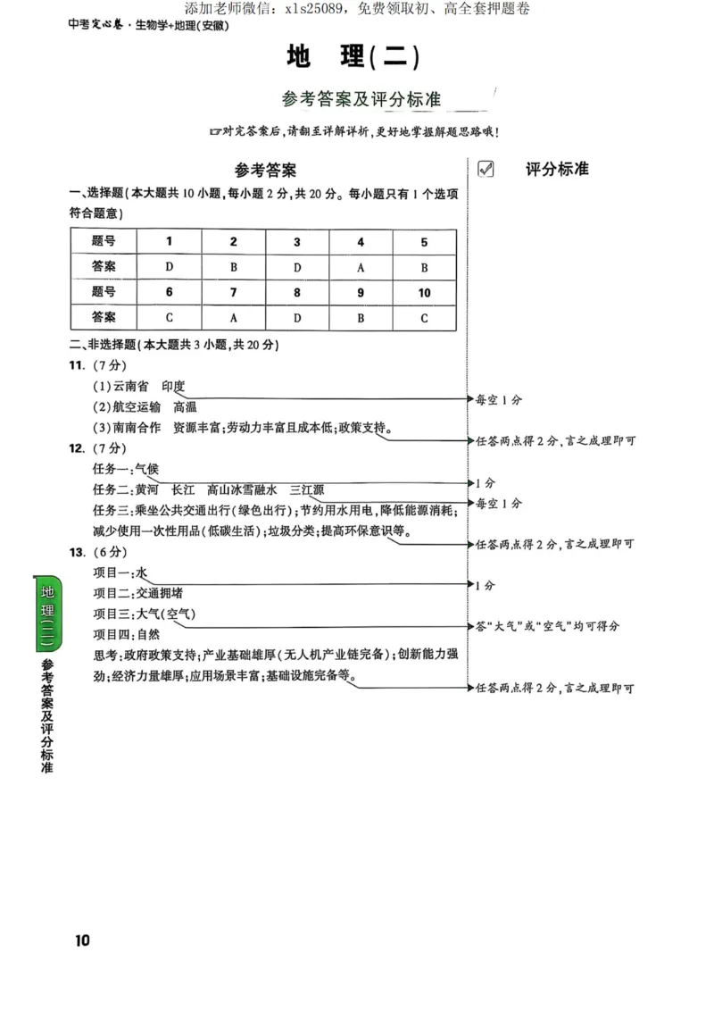 万唯地理生物定心卷答案详解_00_初中资料合集_万唯2025版万唯中考《定心卷》地生-实时更新（已更2省，新增安徽、福建）_2025万唯中考《定心卷》地生（安徽）
