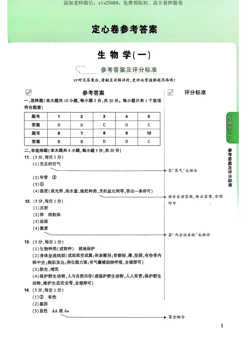 万唯地理生物定心卷答案详解_00_初中资料合集_万唯2025版万唯中考《定心卷》地生-实时更新（已更2省，新增安徽、福建）_2025万唯中考《定心卷》地生（安徽）