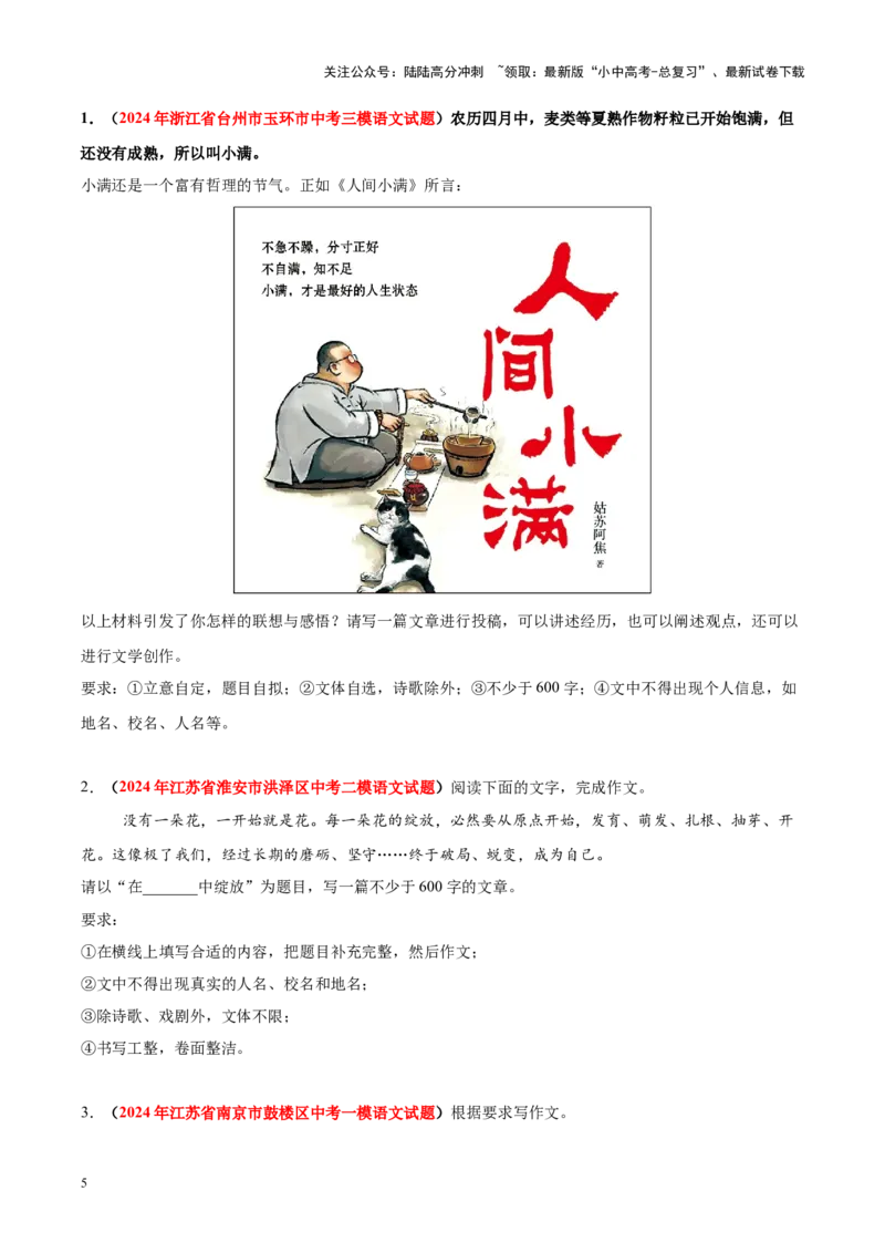 重难点10作文（原卷版）_02中考总复习（2026版更新中）_01-语文-中考总复习_2025年中考资料_2025年中考语文二轮重点专题专练_重难点10作文-2025年中考语文二轮重点专题专练（全国通用）