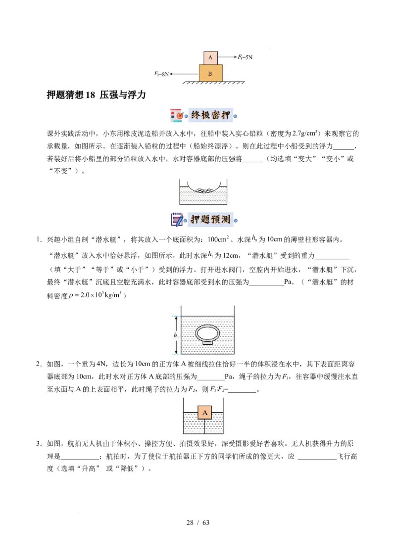 2025《中考物理&bull;终极押题猜想》福建(原卷版)_初中资料合集_2025中考数学《终极押题猜想》全国13地方版_2025《中考数学&bull;终极押题猜想》福建
