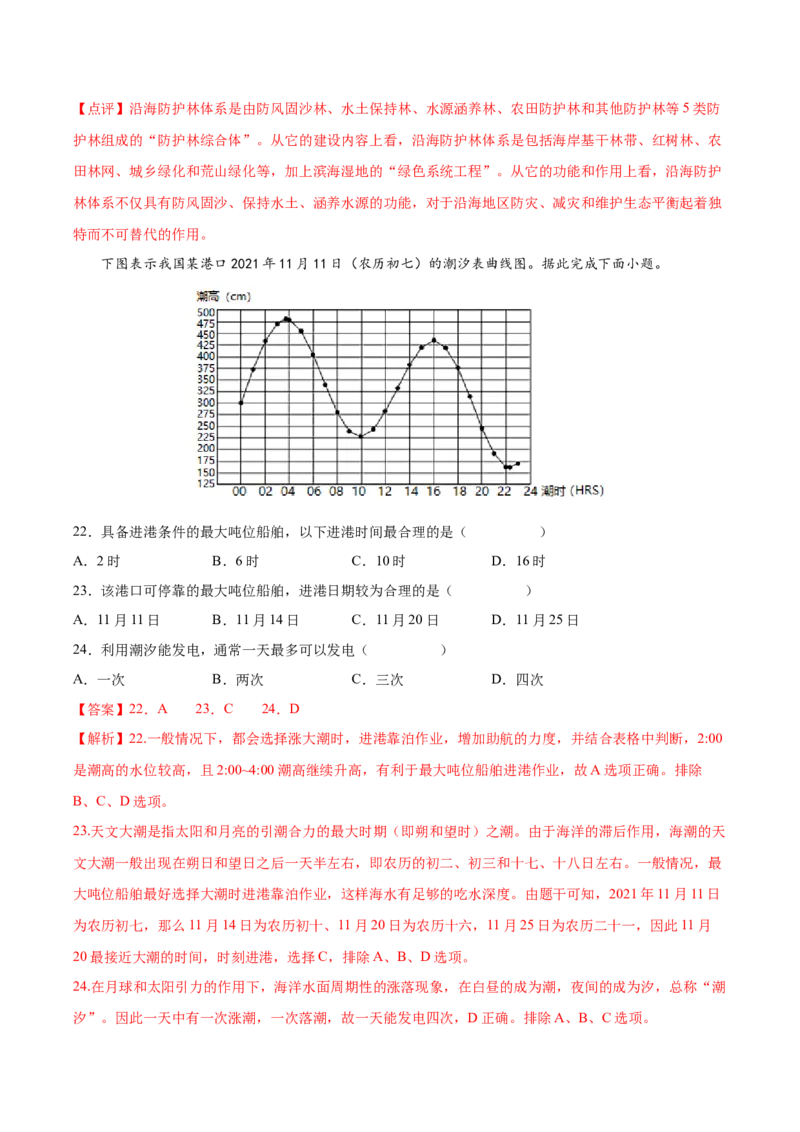专题07海水的性质-备战2023年高考地理一轮复习精讲精练（解析版）_9.2025地理总复习_赠品通用版（老高考）复习资料_一轮复习_备战2023年高考地理一轮复习精讲精练
