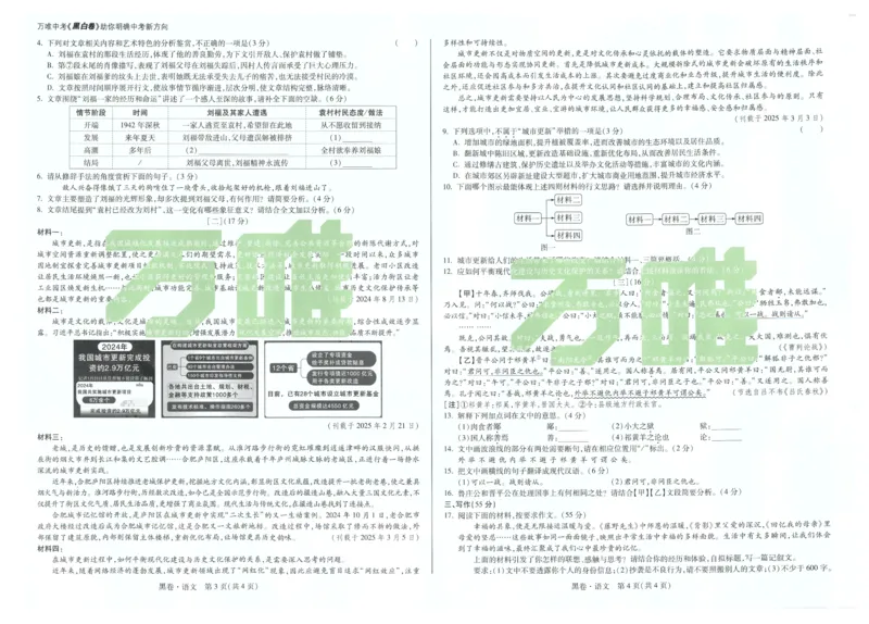 黑卷-语文_初中资料合集_2025《万唯中考&bull;黑白卷》多地方版（更30省）_2025《万唯中考&bull;黑白卷》7科全套（安徽）_黑白卷-分开版_黑白卷-语文