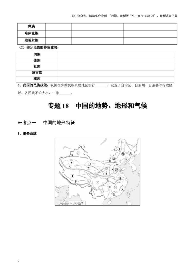 阶段背记06中国地理概况（晨读晚默）（原卷版）_02中考总复习（2026版更新中）_09-地理-中考总复习_2024年中考复习资料_一轮复习_❤2024年中考地理一轮复习讲练测（全国通用）_晨读晚默