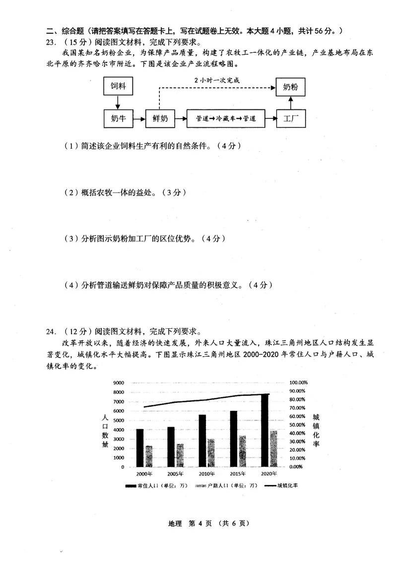 南昌市2023届高三摸底测试卷（地理）_9.2025地理总复习_地理高考模拟题_老高考_2023年_江西省南昌市2023届高三摸底测试（零模）地理含答案