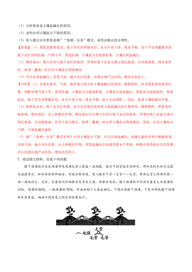 地理微考点：盐碱化的过程分析-备战2023年高考总复习地理微考点狙击与专项突破_9.2025地理总复习_2023年新高考复习资料_专项复习_备战2023年高考地理总复习微考点狙击与专项测练