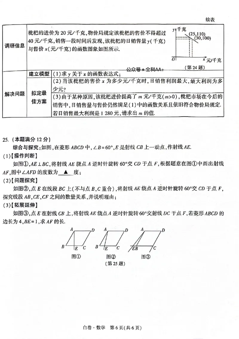 2025《万唯中考&bull;贵州黑白卷》数学白卷_初中资料合集_2025《万唯中考&bull;黑白卷》多地方版（更30省）_2025《万唯中考&bull;黑白卷》5科全套（贵州）