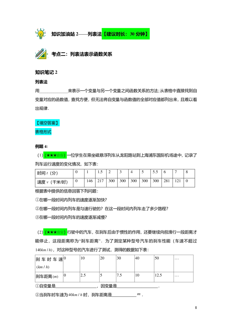 FY25暑假初二B09函数的表示法教师版_初中资料合集_2025年秋初中《789年级暑假数学讲义》含6升7衔接（学生+教师版）上海专版_初二_志高_教师版PDF