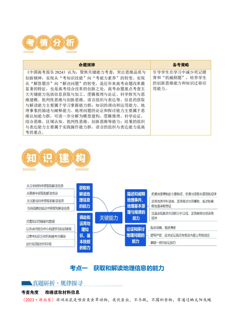专题2关键能力（讲义）（解析版）_9.2025地理总复习_2024年新高考资料_2.2024二轮复习_2024年高考地理二轮复习讲练测（新教材新高考）_能力