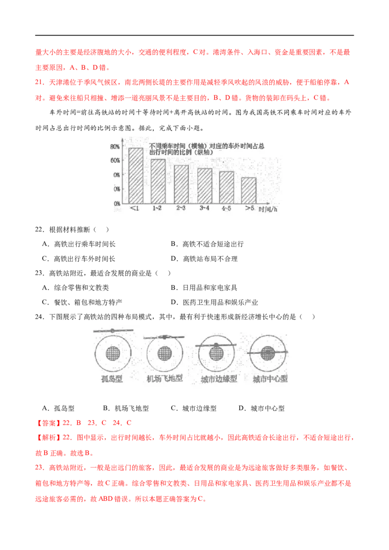 专题10交通运输布局与区域发展-2023年高考地理一轮复习小题多维练（解析版）_9.2025地理总复习_2023年新高考复习资料_一轮复习_2023年高考地理一轮复习小题多维练（新高考专用）