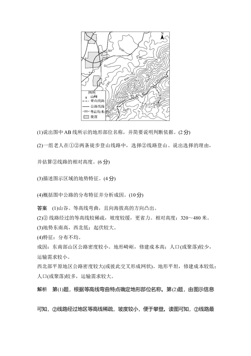2025年高考地理考前识图技能专项训练技法1　等高线地形图的判读与应用_9.2025地理总复习_2025年新高考资料_二轮复习_2025年高考地理考前增分特训