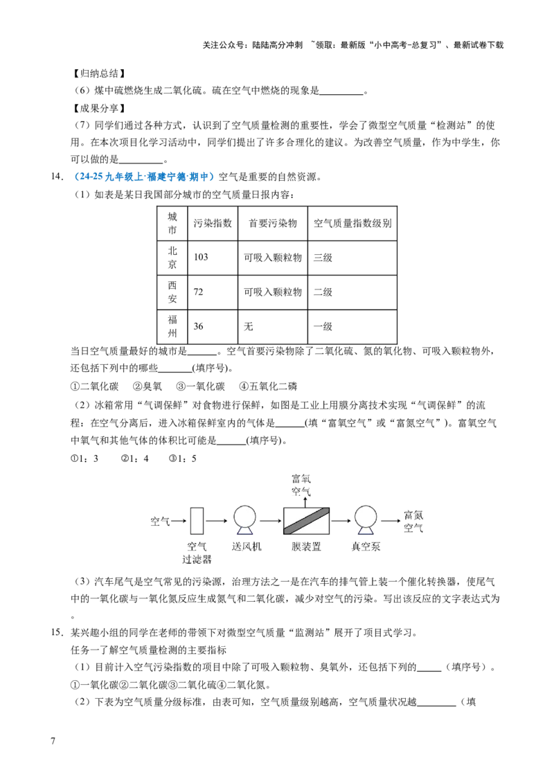 跨学科实践活动01微型空气质量&ldquo;检测站&rdquo;的组装与使用（原卷版）_02中考总复习（2026版更新中）_05-化学-中考总复习_2025年中考复习资料_跨学科实践备战2025年中考化学命题专项突破