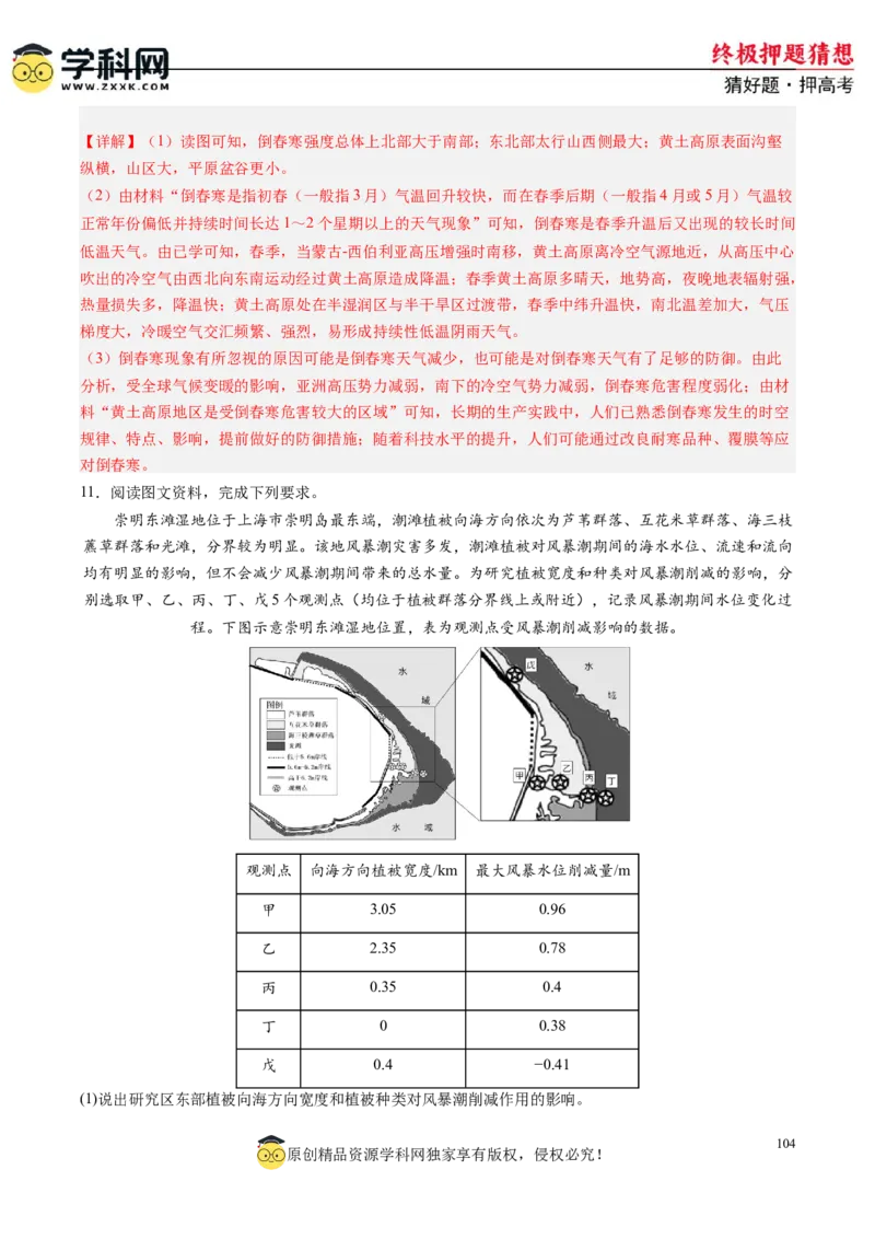 地理-2024年高考终极押题猜想（解析版）_9.2025地理总复习_2024年新高考资料_5.2024三轮冲刺_地理-2024年高考终极押题猜想