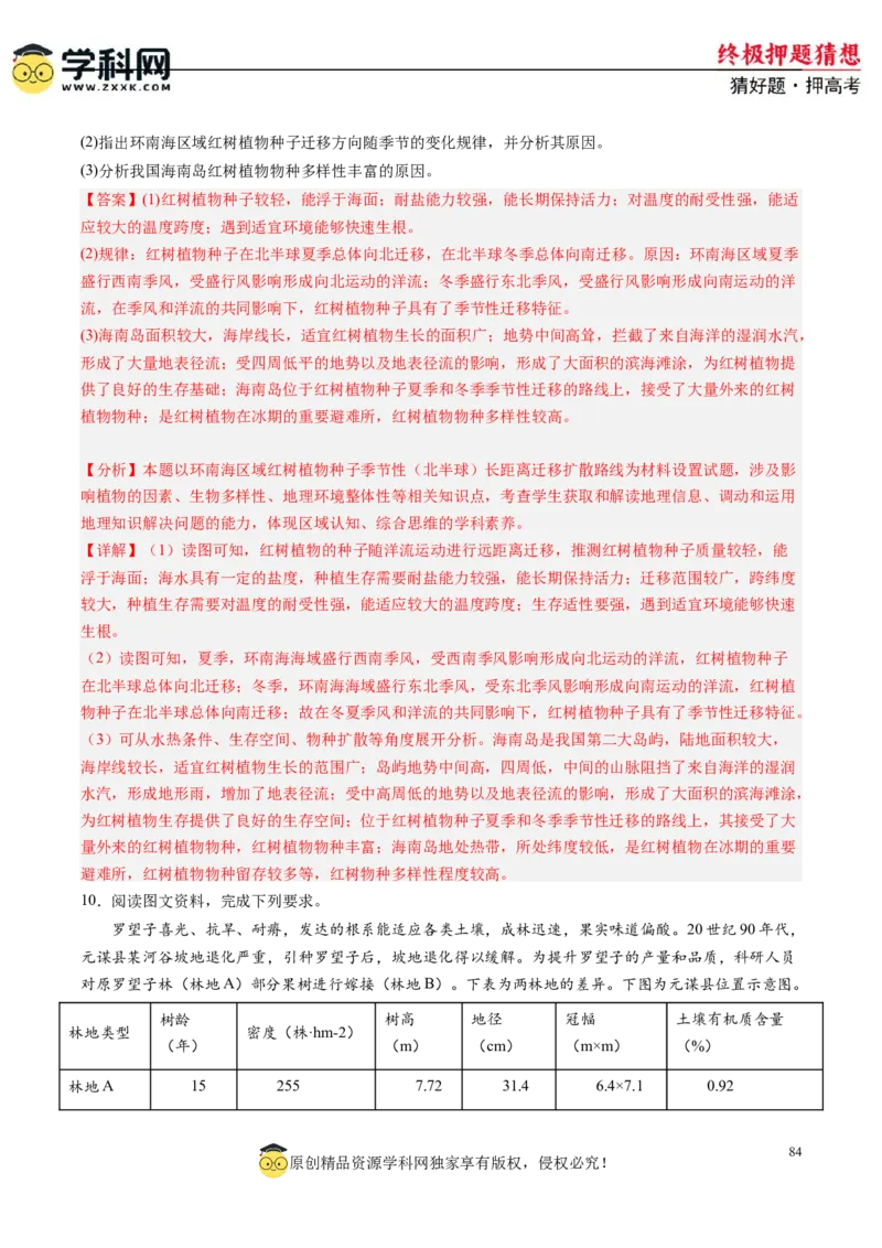 地理-2024年高考终极押题猜想（解析版）_9.2025地理总复习_2024年新高考资料_5.2024三轮冲刺_地理-2024年高考终极押题猜想